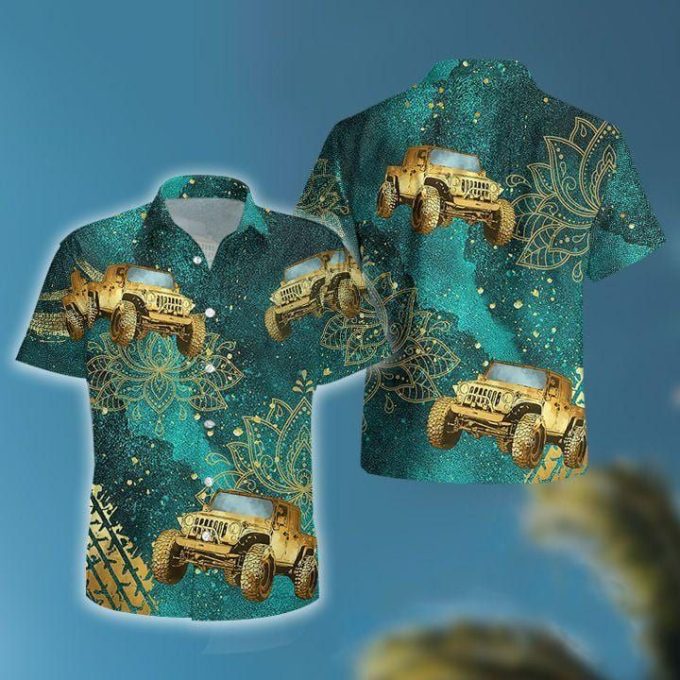 Golden Jp Mandala Green Unisex Hawaiian Aloha Shirts 1