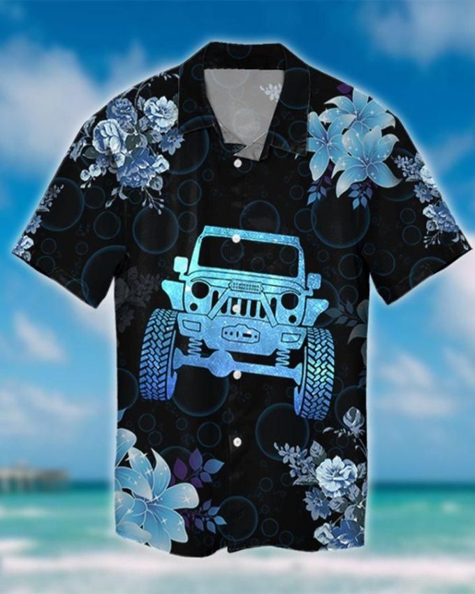 Galaxy Floral Jp Black Blue Unisex Hawaiian Shirts 1
