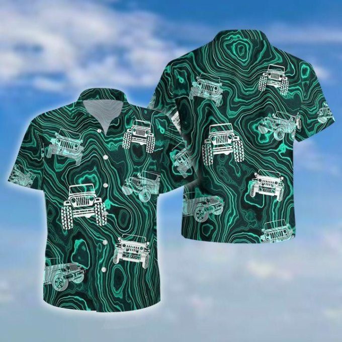 Green Virtual Pattern Jp Unisex Hawaiian Aloha Shirts 1