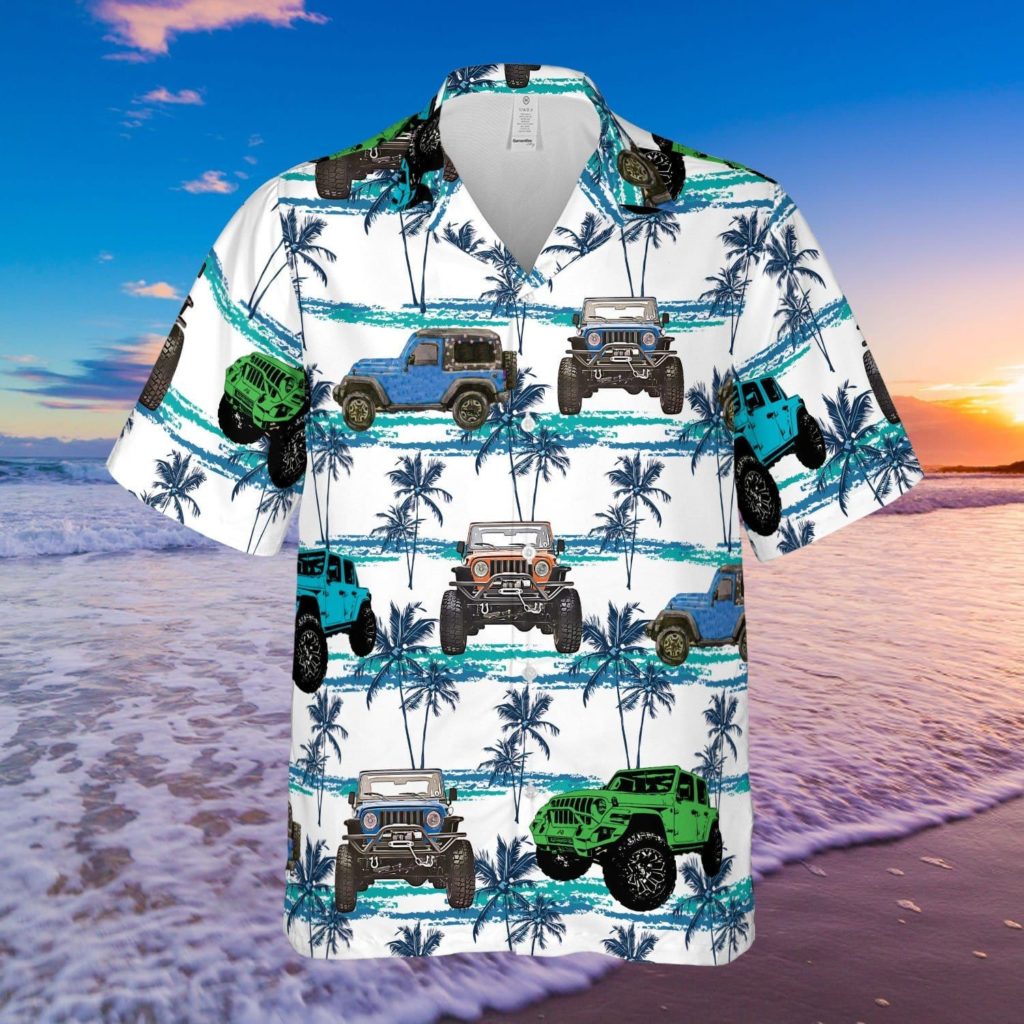 Jp Dad Round And Rugged Jp Blue Palm Tree Unisex Hawaiian Shirts #100621H 4