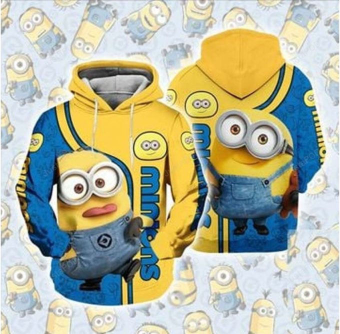 Minions All Over Print Sweatshirt, Or 3D All Pull Over Print Hoodie Or Zip-Up Hoodie 1