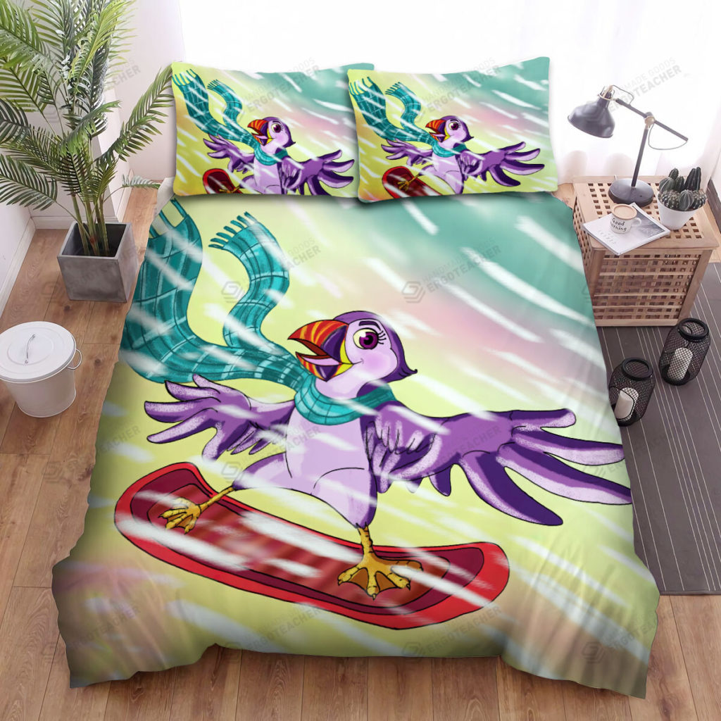 The Wild Animal - The Puffin Surfing In The Blizzard Bed Sheets Spread Duvet Cover Bedding Sets 8