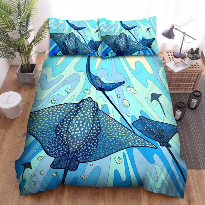 The Wild Animal - The Ray Fish Swimming Quickly Art Bed Sheets Spread Duvet Cover Bedding Sets 3