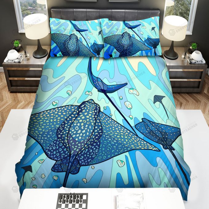 The Wild Animal - The Ray Fish Swimming Quickly Art Bed Sheets Spread Duvet Cover Bedding Sets 2