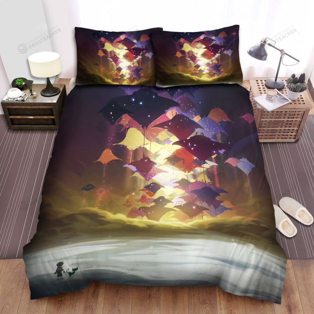 The Wild Animal - The Ray Fish Swimming Toward Art Bed Sheets Spread Duvet Cover Bedding Sets 6