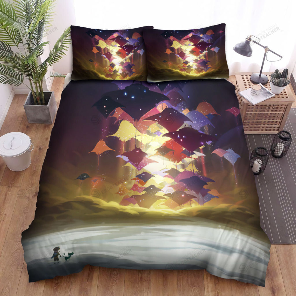 The Wild Animal - The Ray Fish Swimming Toward Art Bed Sheets Spread Duvet Cover Bedding Sets 10