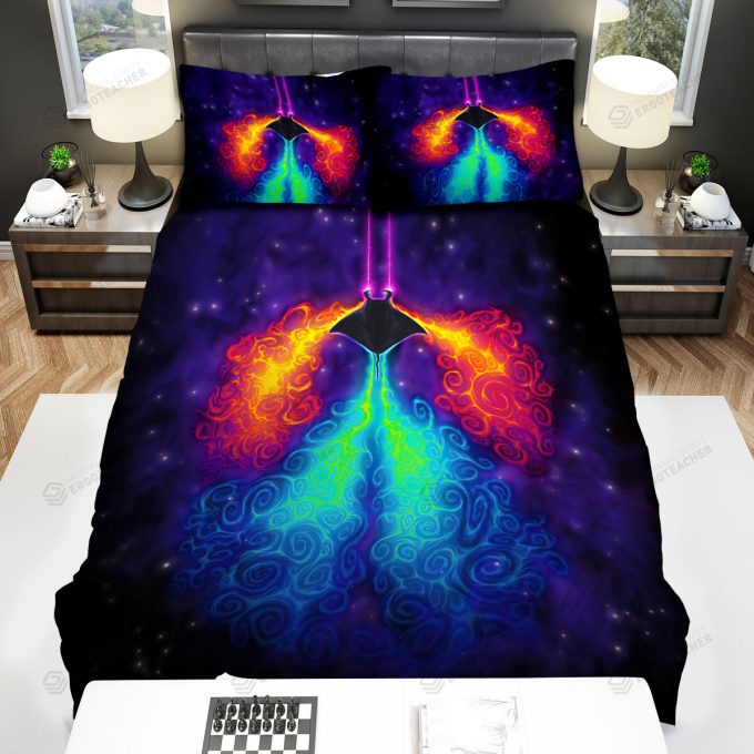 The Wild Animal - The Fire Ray Fish Swimming In The Galaxy Bed Sheets Spread Duvet Cover Bedding Sets 2