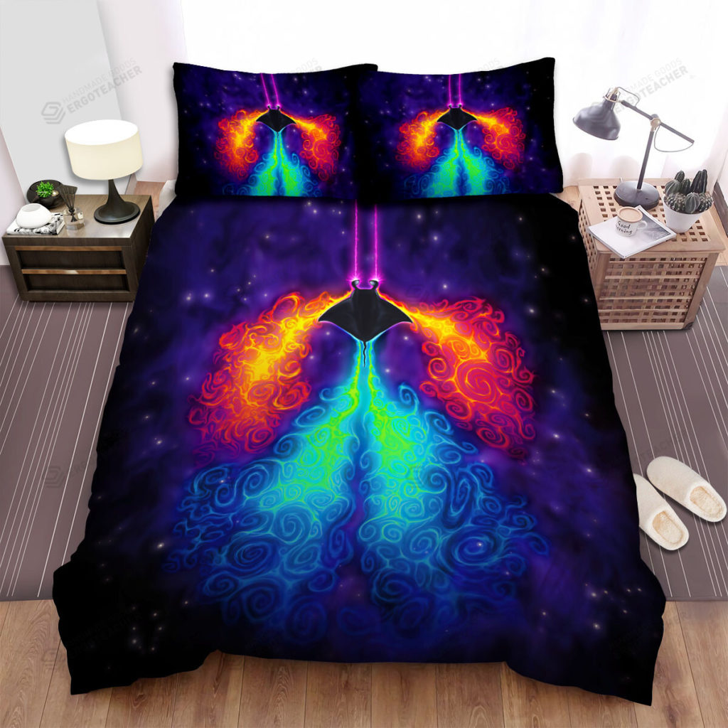 The Wild Animal - The Fire Ray Fish Swimming In The Galaxy Bed Sheets Spread Duvet Cover Bedding Sets 6