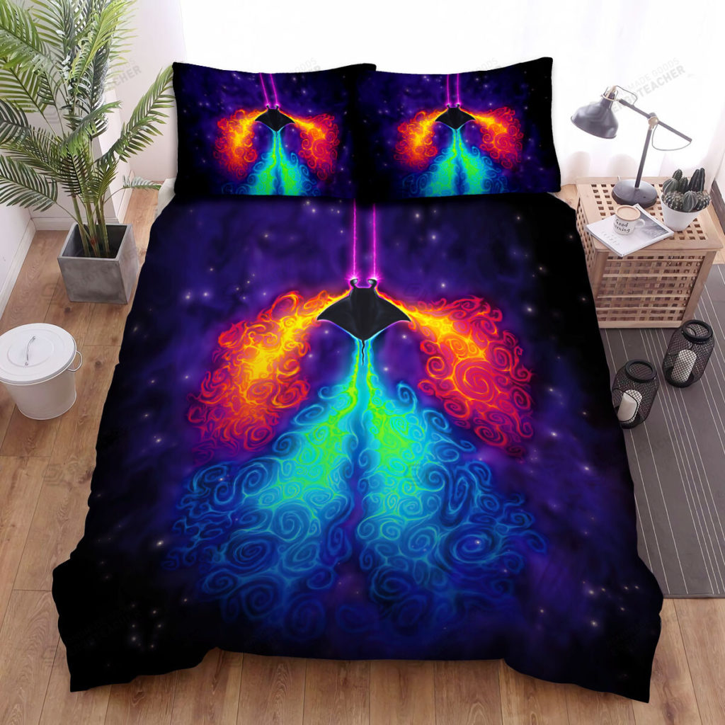 The Wild Animal - The Fire Ray Fish Swimming In The Galaxy Bed Sheets Spread Duvet Cover Bedding Sets 10