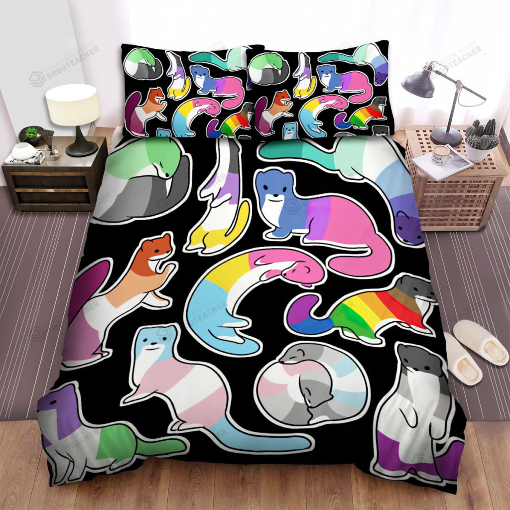 The Wildlife - The Colorful Ferret Seamless Bed Sheets Spread Duvet Cover Bedding Sets 6