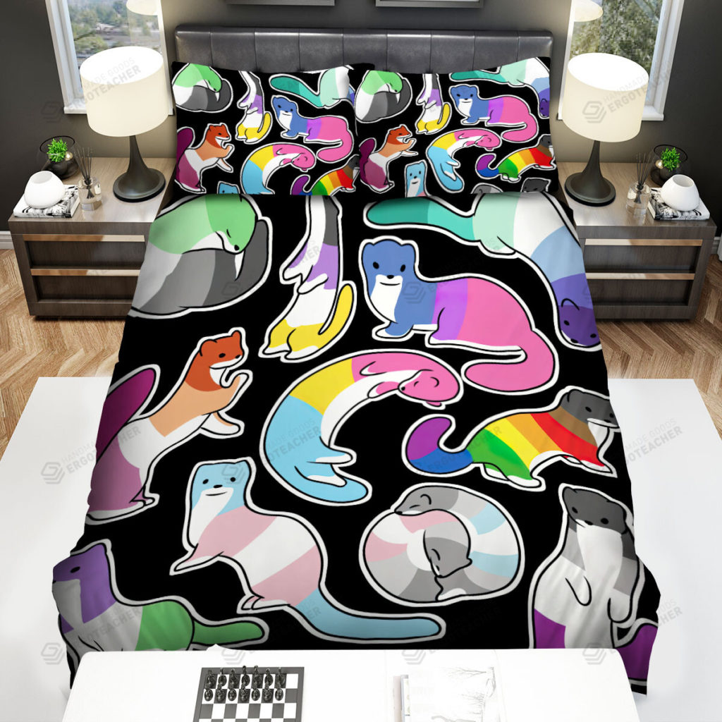 The Wildlife - The Colorful Ferret Seamless Bed Sheets Spread Duvet Cover Bedding Sets 8