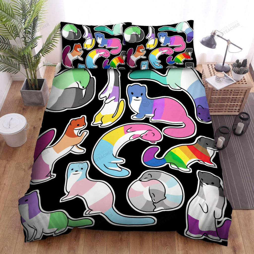 The Wildlife - The Colorful Ferret Seamless Bed Sheets Spread Duvet Cover Bedding Sets 10