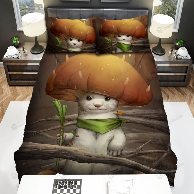 The Wildlife - The Ferret Mushroom Art Bed Sheets Spread Duvet Cover Bedding Sets 2