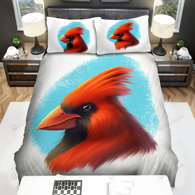 The Wildlife - The Cardinal Head Artwork Bed Sheets Spread Duvet Cover Bedding Sets 3