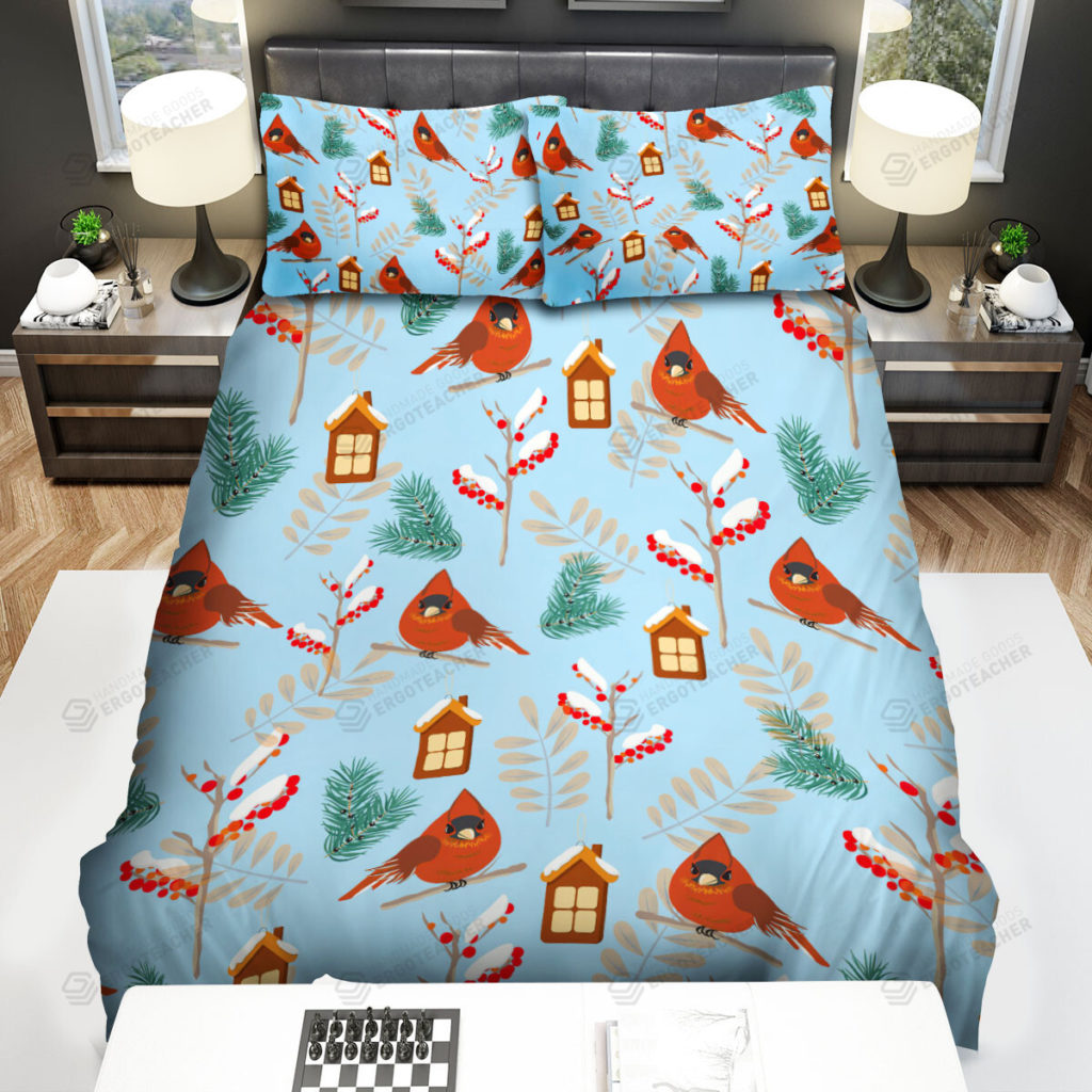 The Wildlife - The Red Cardinal And Birdhouse Pattern Bed Sheets Spread Duvet Cover Bedding Sets 10