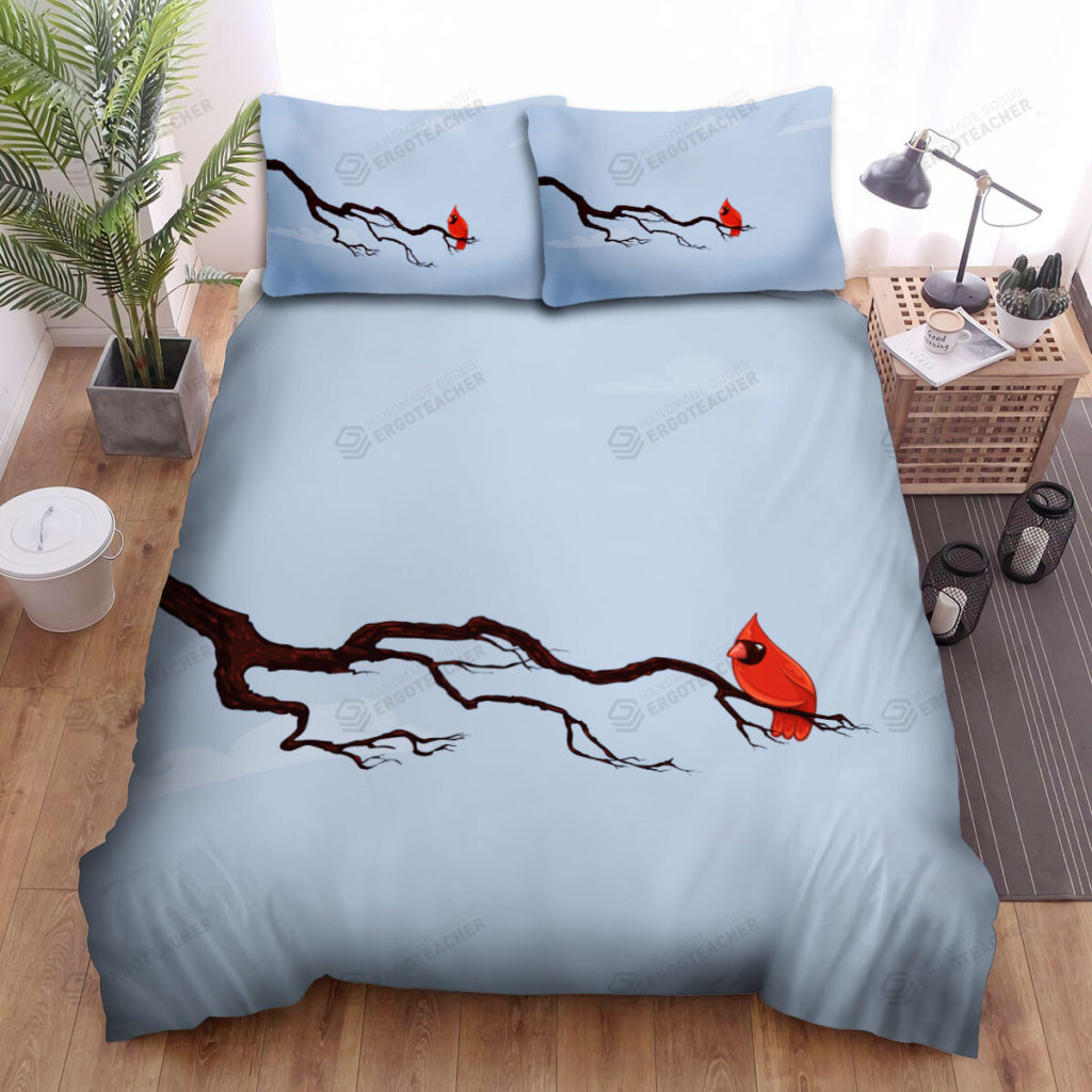 The Wildlife - The Red Cardinal On A Branch Art Bed Sheets Spread Duvet Cover Bedding Sets 8