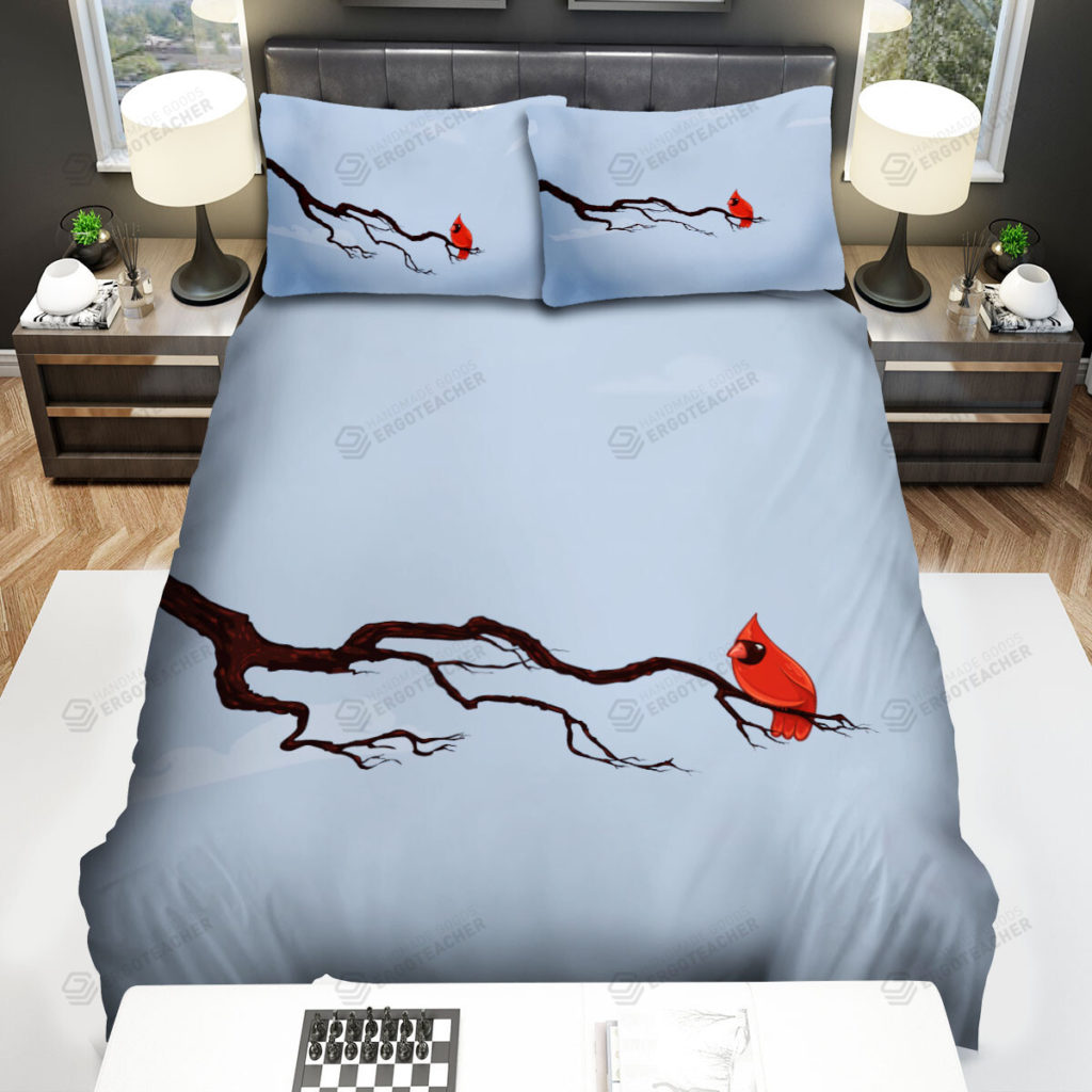 The Wildlife - The Red Cardinal On A Branch Art Bed Sheets Spread Duvet Cover Bedding Sets 10