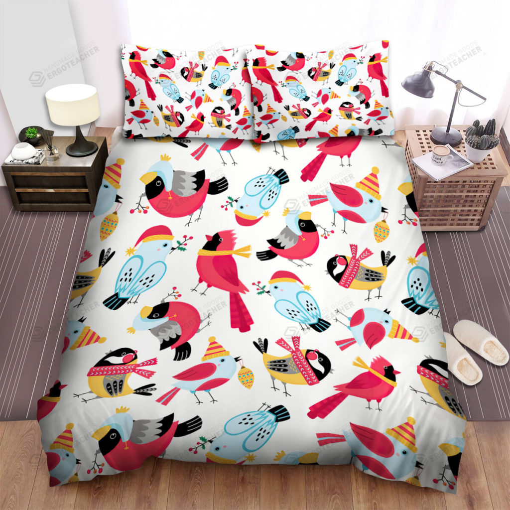 The Wildlife - The Red Cardinal Wearing A Scarf Bed Sheets Spread Duvet Cover Bedding Sets 6