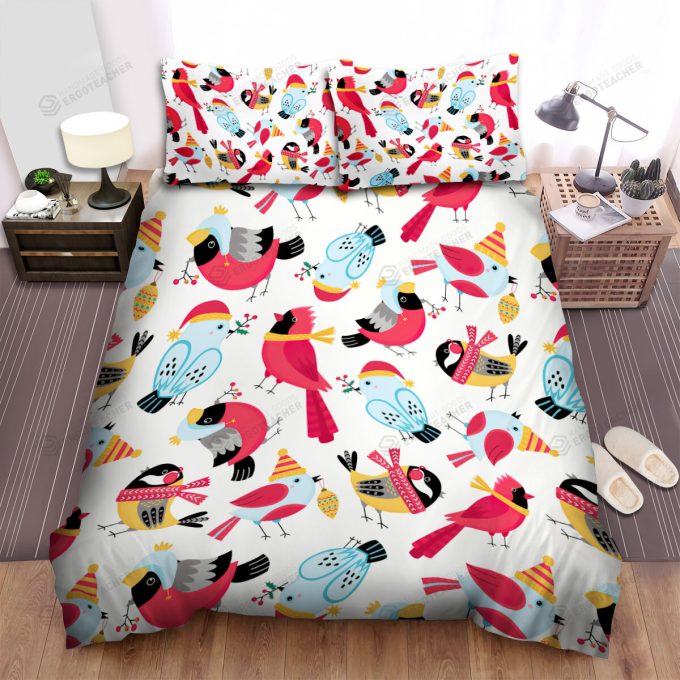 The Wildlife - The Red Cardinal Wearing A Scarf Bed Sheets Spread Duvet Cover Bedding Sets 1