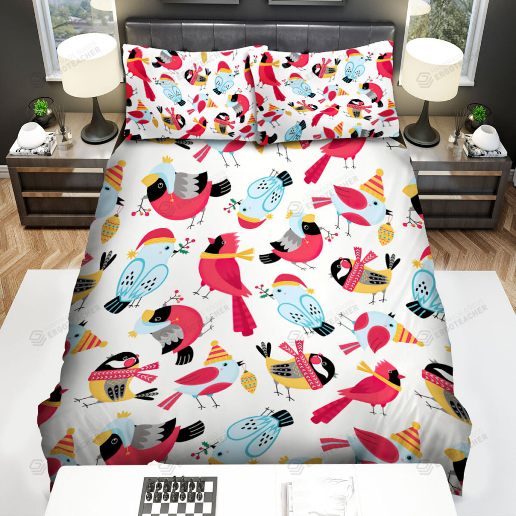 The Wildlife - The Red Cardinal Wearing A Scarf Bed Sheets Spread Duvet Cover Bedding Sets 8