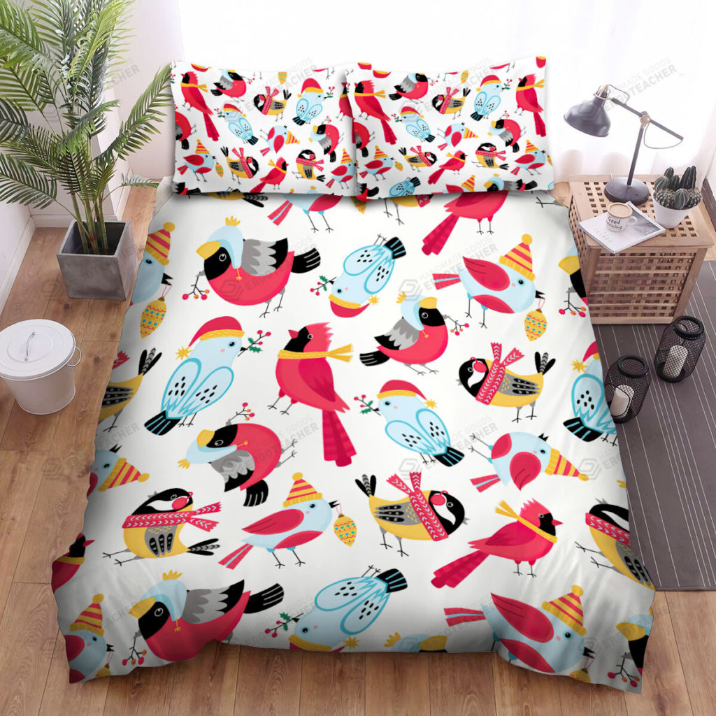 The Wildlife - The Red Cardinal Wearing A Scarf Bed Sheets Spread Duvet Cover Bedding Sets 10