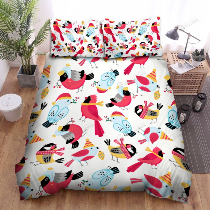 The Wildlife - The Red Cardinal Wearing A Scarf Bed Sheets Spread Duvet Cover Bedding Sets 3