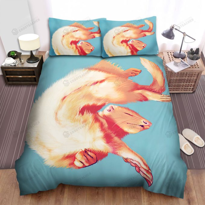 The Wild Animal - The Orange Ferret Art Bed Sheets Spread Duvet Cover Bedding Sets 1