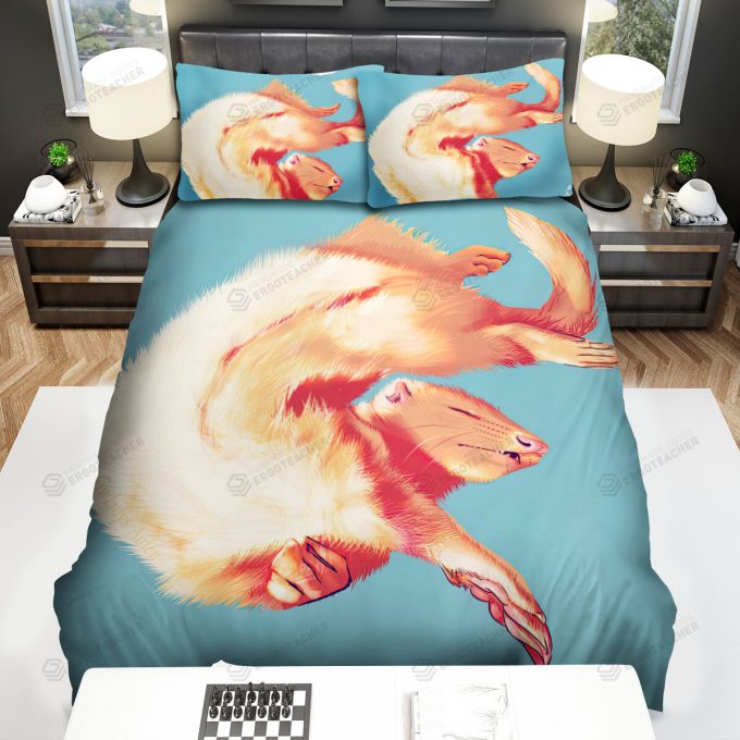 The Wild Animal - The Orange Ferret Art Bed Sheets Spread Duvet Cover Bedding Sets 2