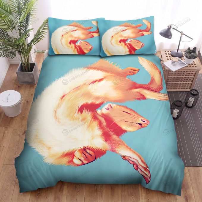 The Wild Animal - The Orange Ferret Art Bed Sheets Spread Duvet Cover Bedding Sets 3