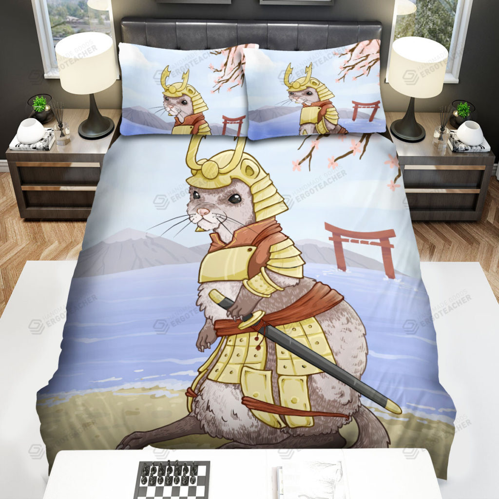 The Wild Animal - The Ferret Samurai Warrior Bed Sheets Spread Duvet Cover Bedding Sets 8