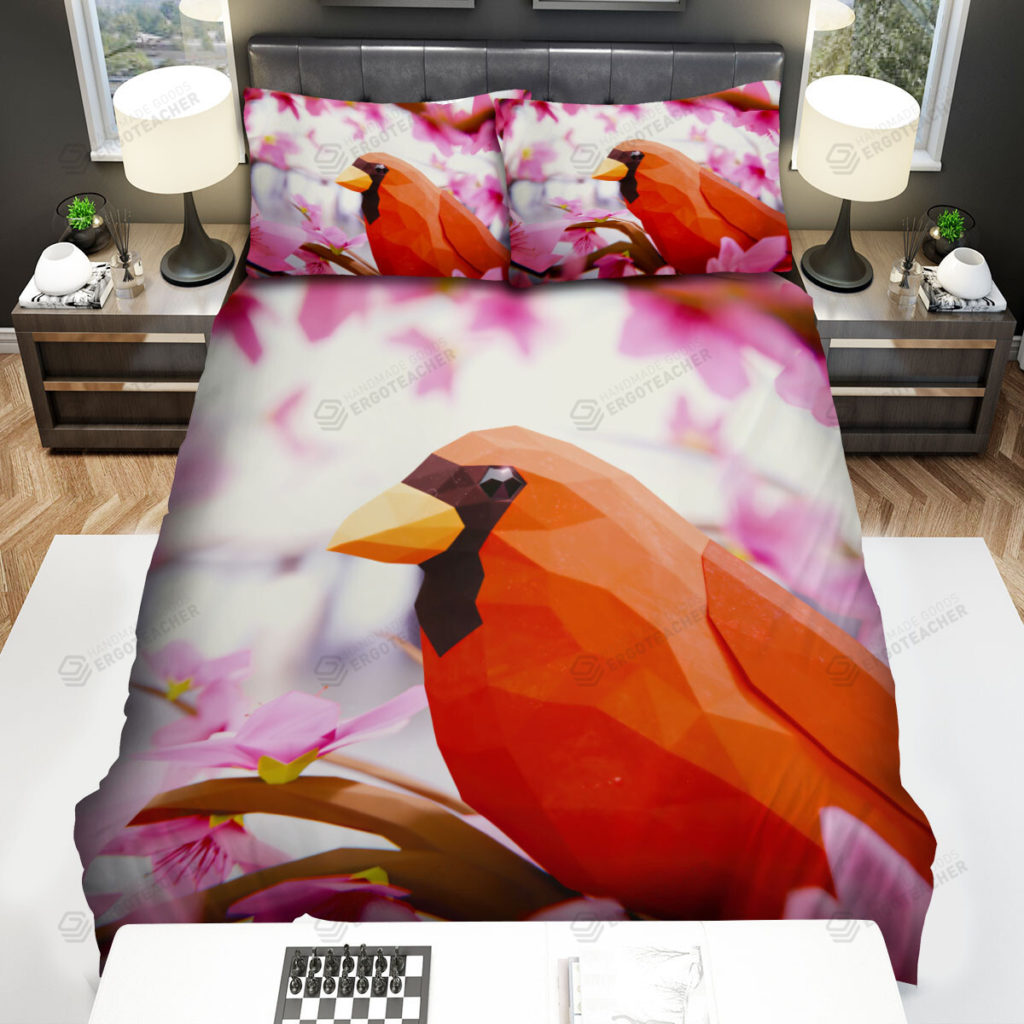 The Wildlife - The Cardinal Low Poly Art Bed Sheets Spread Duvet Cover Bedding Sets 10