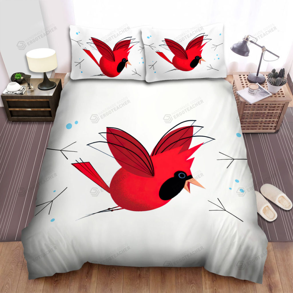 The Wildlife - The Red Cardinal So Happy Bed Sheets Spread Duvet Cover Bedding Sets 6