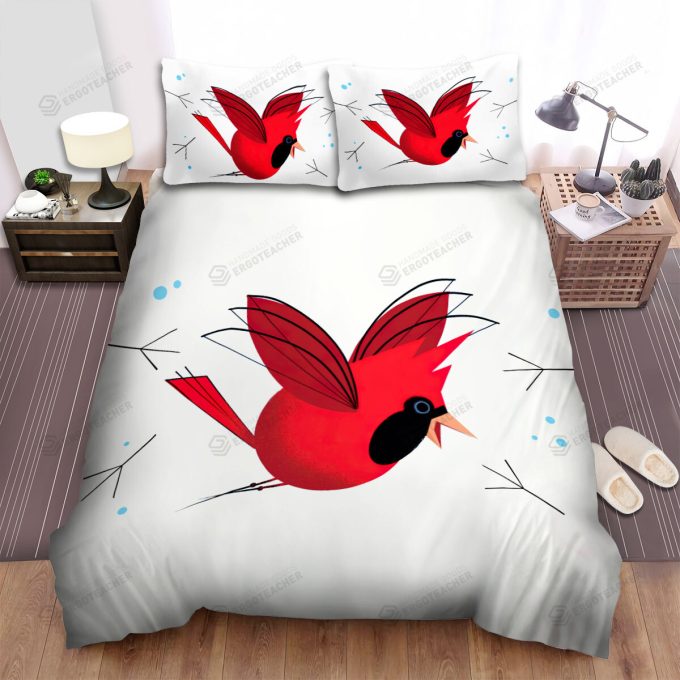 The Wildlife - The Red Cardinal So Happy Bed Sheets Spread Duvet Cover Bedding Sets 1