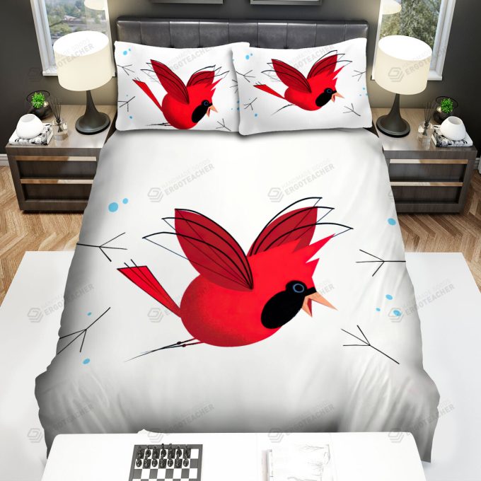 The Wildlife - The Red Cardinal So Happy Bed Sheets Spread Duvet Cover Bedding Sets 3
