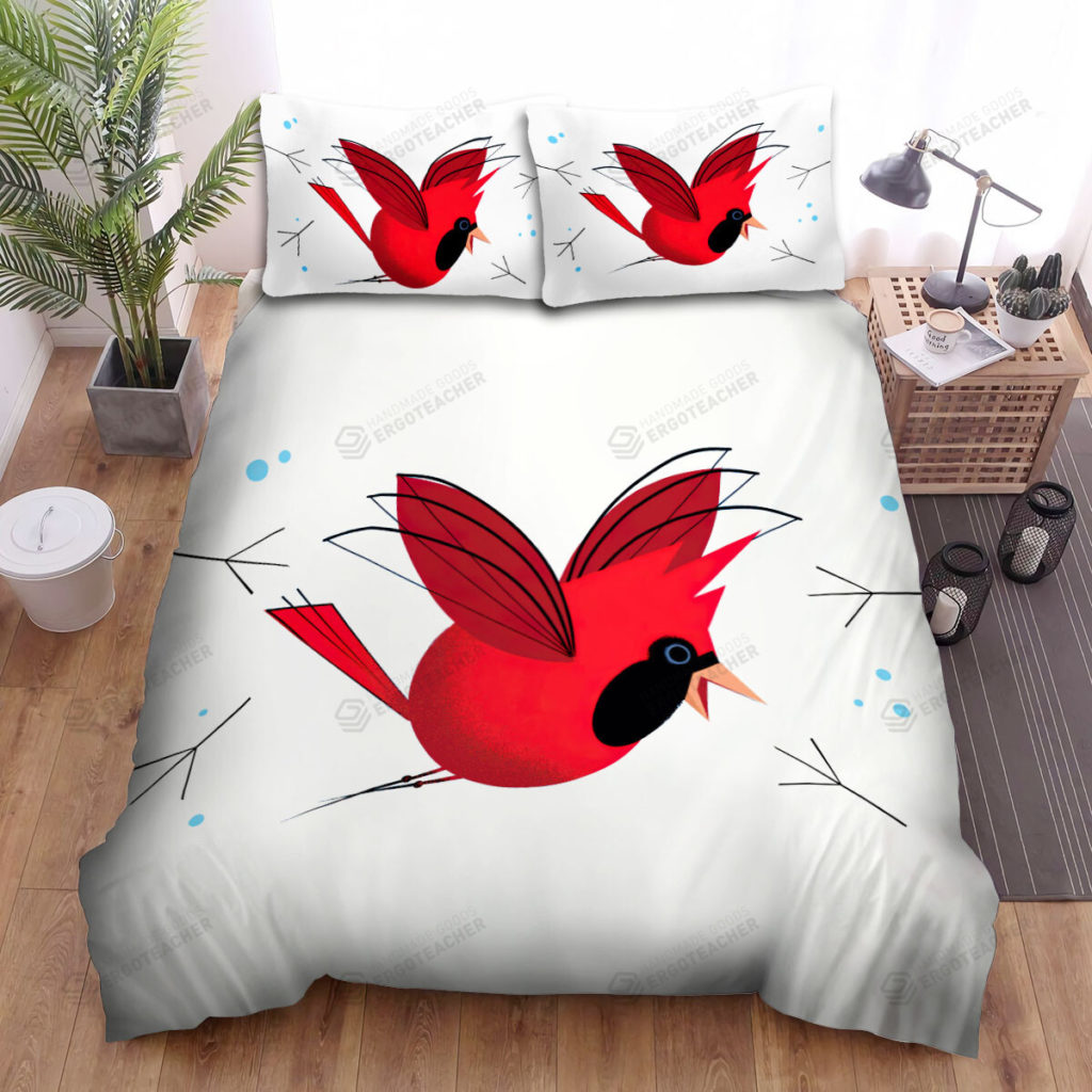 The Wildlife - The Red Cardinal So Happy Bed Sheets Spread Duvet Cover Bedding Sets 8