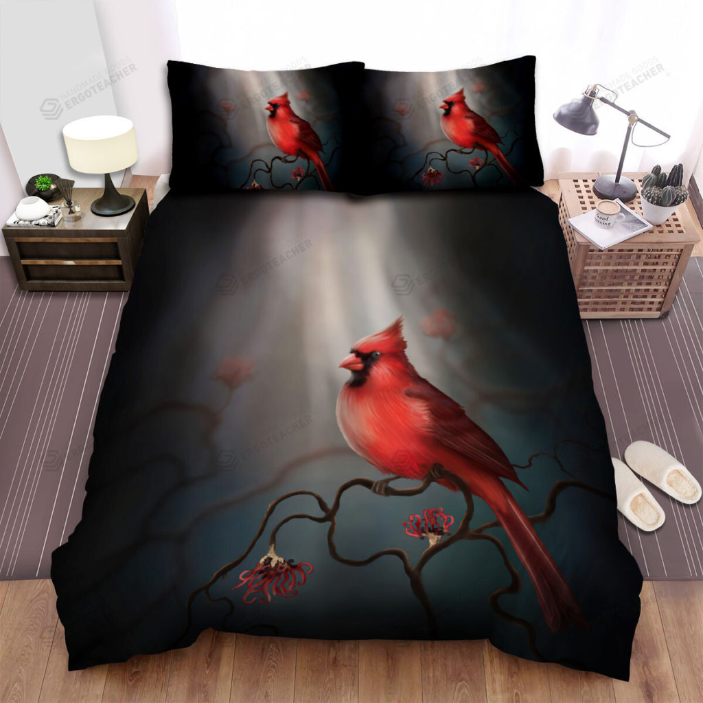 The Wildlife - The Cardinal In The Dark Forest Bed Sheets Spread Duvet Cover Bedding Sets 6