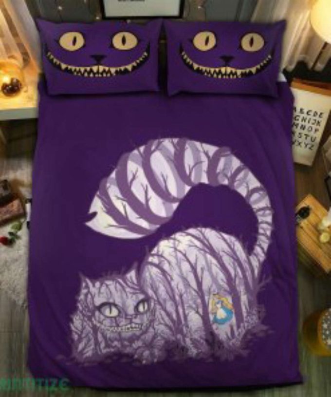 Whimsical Cheshire Cat Bedding Set - Alice In Wonderland Inspired Unique &Amp; Cozy 8