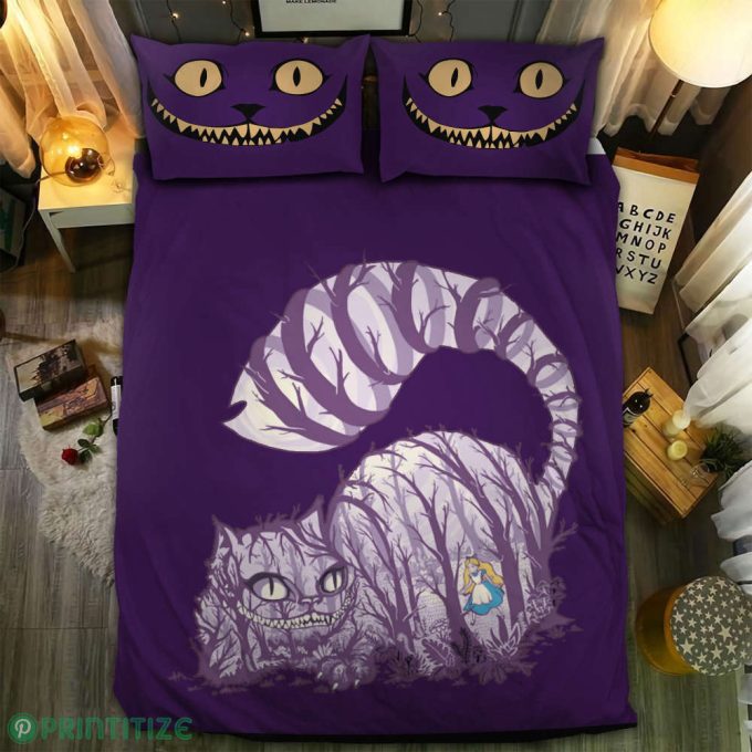 Whimsical Cheshire Cat Bedding Set - Alice In Wonderland Inspired Unique &Amp; Cozy 3