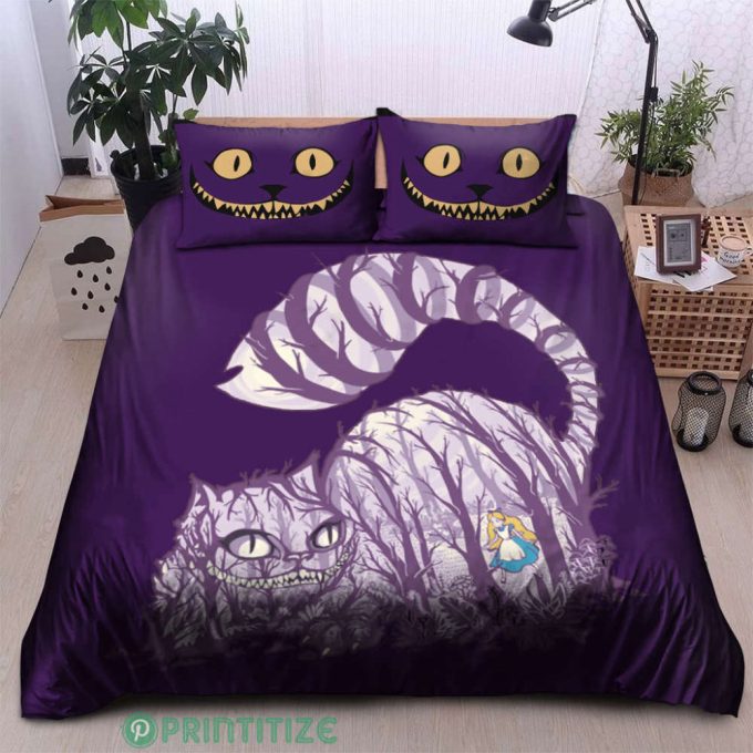 Whimsical Cheshire Cat Bedding Set - Alice In Wonderland Inspired Unique &Amp; Cozy 2