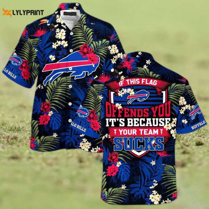 Buffalo Bills Nfl Summer Beach Hawaiian Shirt With Tropical Patterns 1