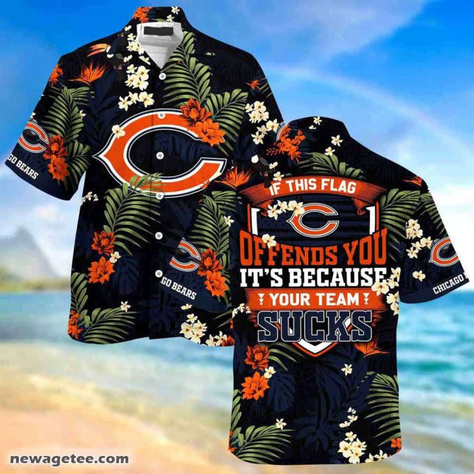 Chicago Bears Nfl Summer Beach Hawaiian Shirt With Tropical Patterns 2