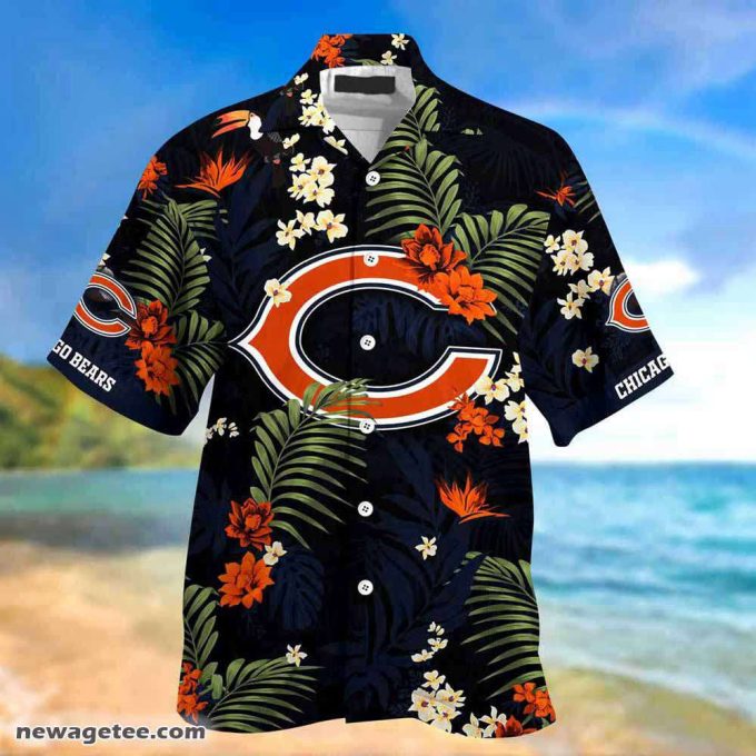 Chicago Bears Nfl Summer Beach Hawaiian Shirt With Tropical Patterns 3