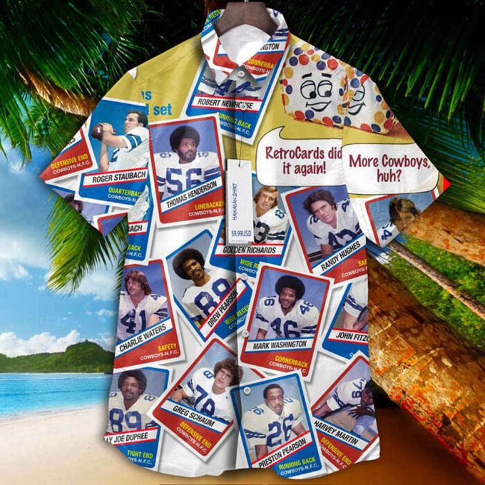 Dallas Cowboys 1976 Retrocards Set Vintage Aloha Hawaiian Shirt 2