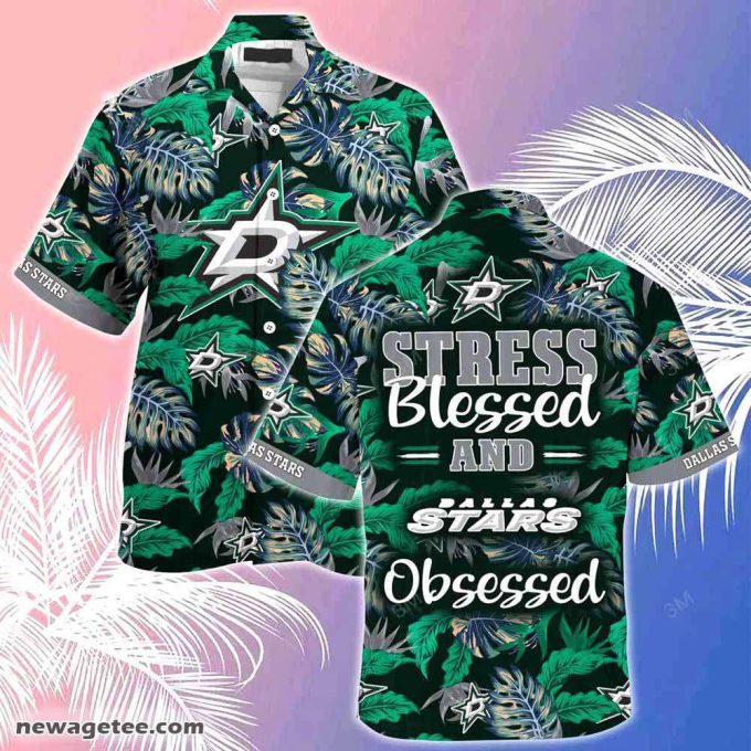 Dallas Stars Nhl Summer Beach Hawaiian Shirt Stress Blessed Obsessed 2