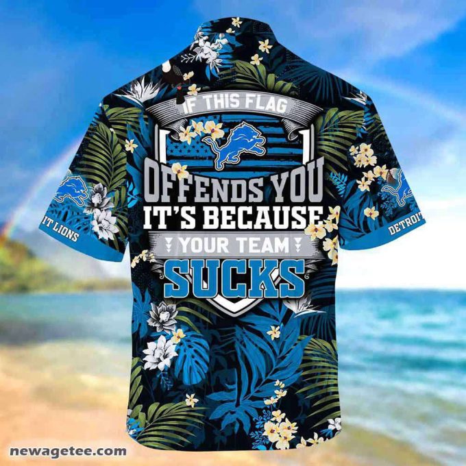 Detroit Lions Nfl Summer Beach Hawaiian Shirt This Flag Offends You 3