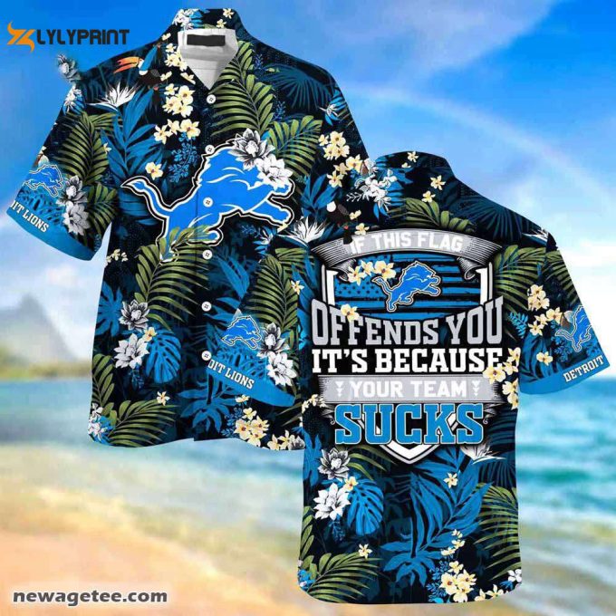 Detroit Lions Nfl Summer Beach Hawaiian Shirt This Flag Offends You 1