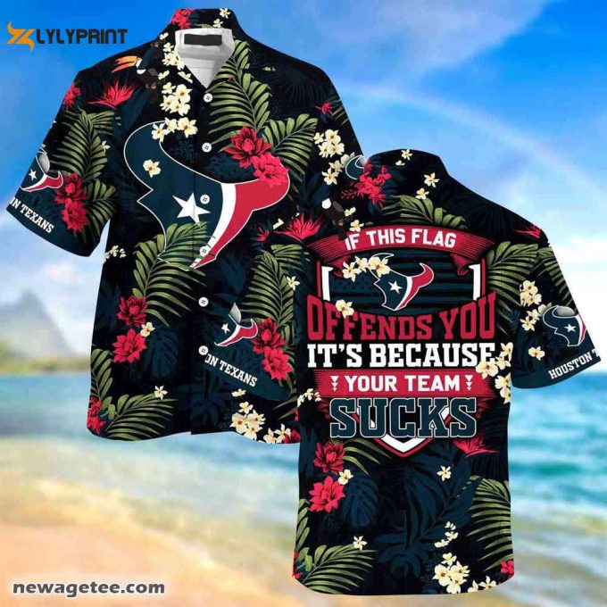 Houston Texans Nfl Summer Beach Hawaiian Shirt This Flag Offends You 1