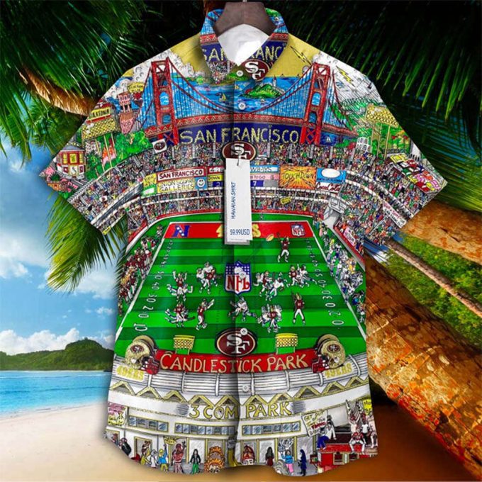 San Francisco 49Ers Football Levis Stadium Tropical Aloha Hawaiian Shirt 2