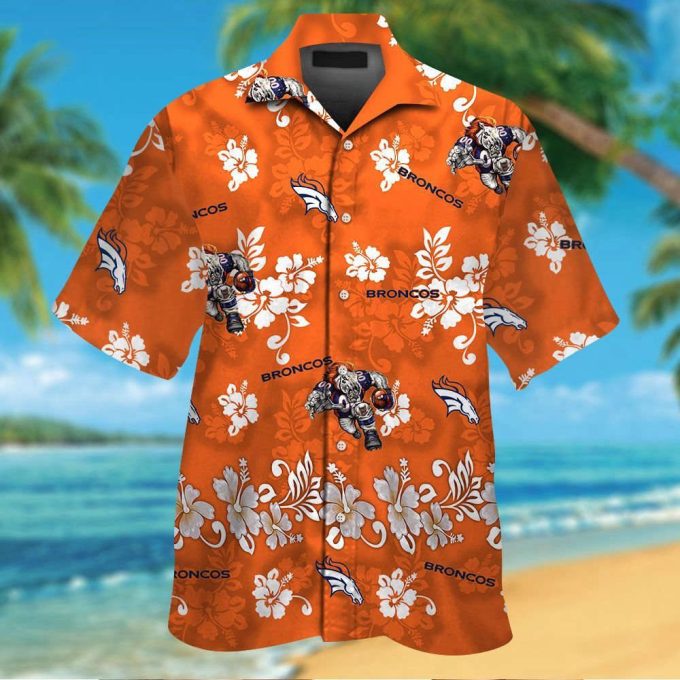Denver Broncos Tropical Aloha Hawaiian Shirt Set - Men Women Kids Mte018 1