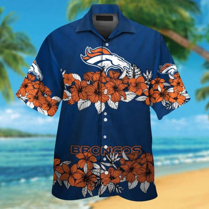 Denver Broncos Tropical Hawaiian Shirt Set For Men Women &Amp; Kids - Mte011 2